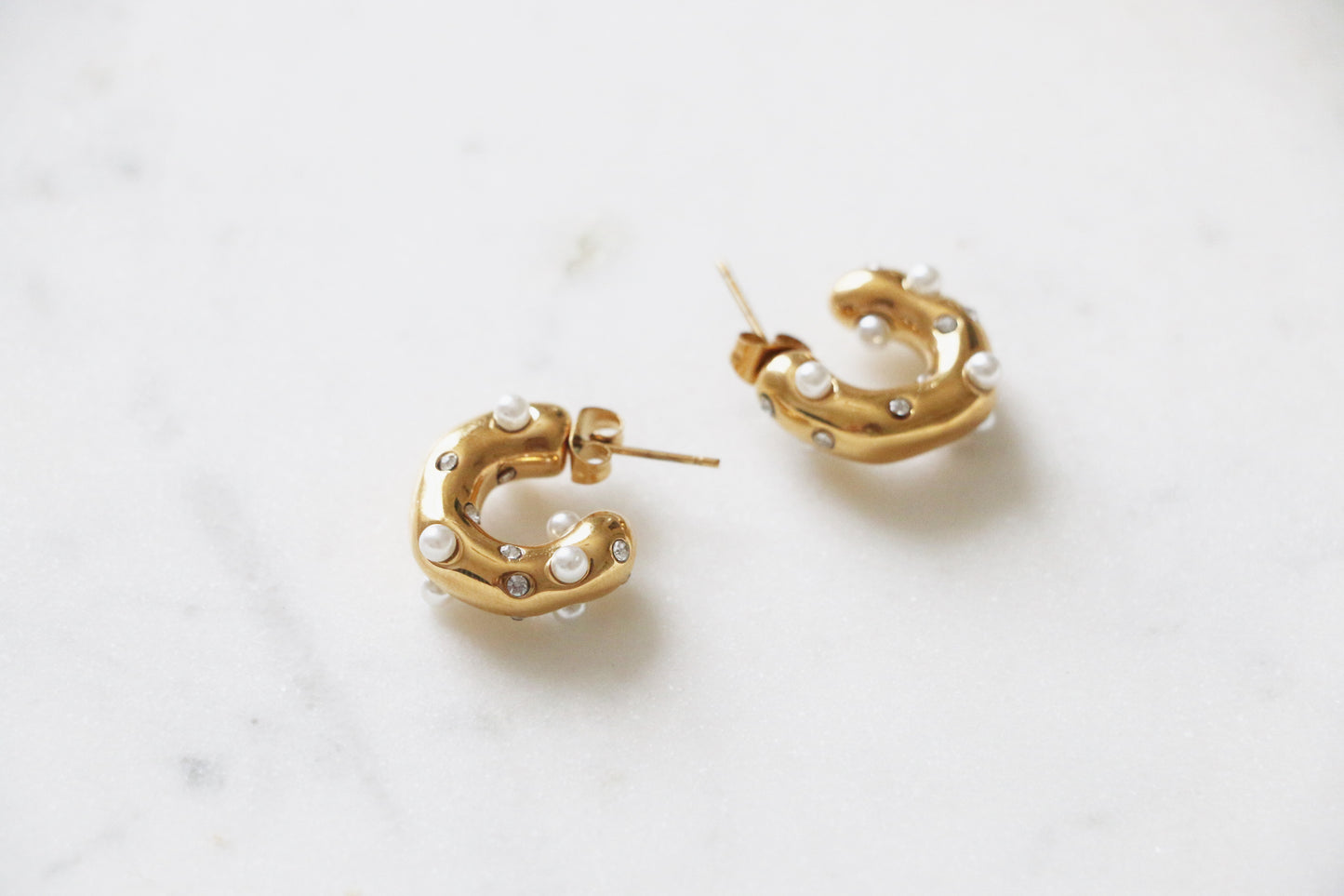 Serene Pearl Hoops